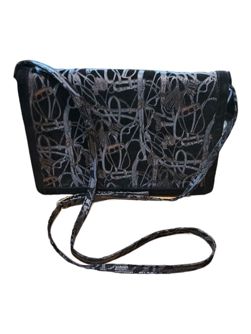 Bruno Magli Black Silver Crossbody Bag